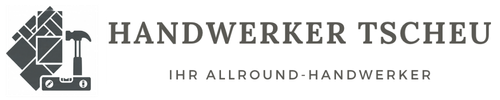 Weißes Logo der BaumWerker Leipzig mit stilisiertem Haus und Baum